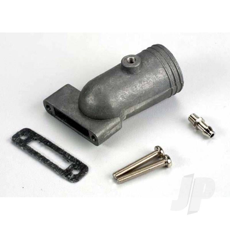Traxxas Exhaust Header / Header Gasket / Pressure Fitting / Fitting Gasket / Header Screws (2 Pcs) (TRX4055)