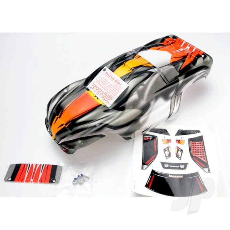 Traxxas Body, Nitro Rustler, Prographix (Replacement For The Painted Body. Graphics Are Painted, Requires Paint &amp; Final Colour Application.) / Window, Grille, Lights Decal Sheet / Wing And Aluminium Hardware (TRX4411R)