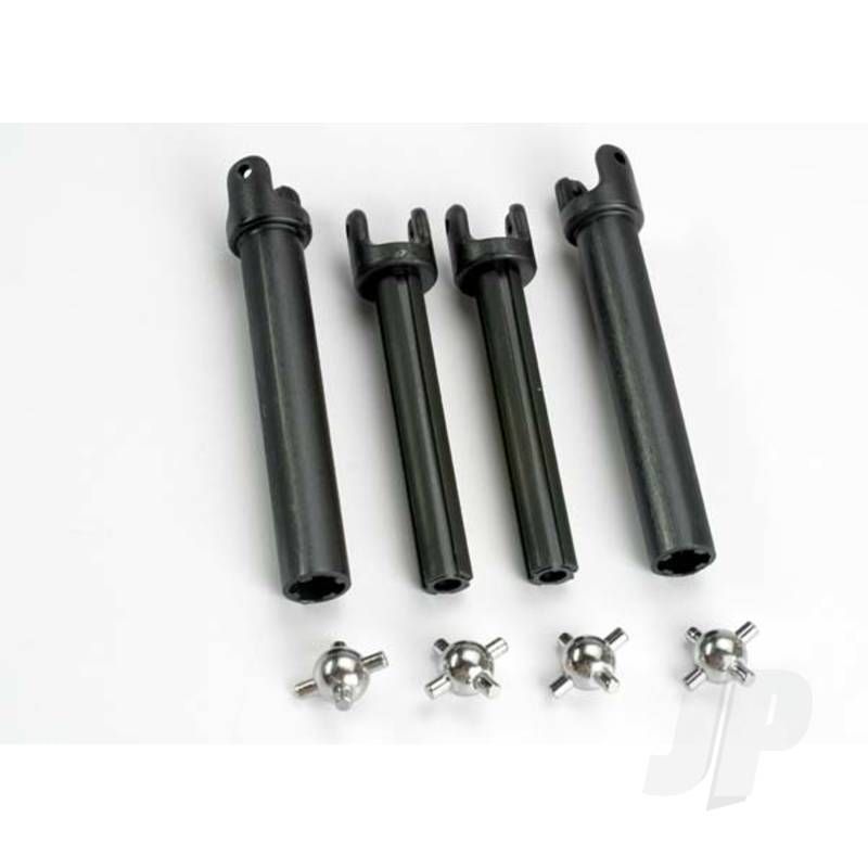 Traxxas Half Shafts, Long (Heavy Duty) (External-Splined (2 Pcs) &amp; Internal-Splined (2 Pcs)) / Metal U-Joints (4 Pcs) (TRX4951X)