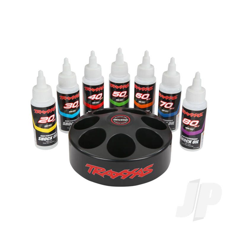 Traxxas Spinning Carousel Rack (Includes 20 Wt, 30 Wt, 40 Wt, 50 Wt, 60 Wt, 70 Wt, &amp; 80 Wt Premium Shock Oils) (TRX5038X)