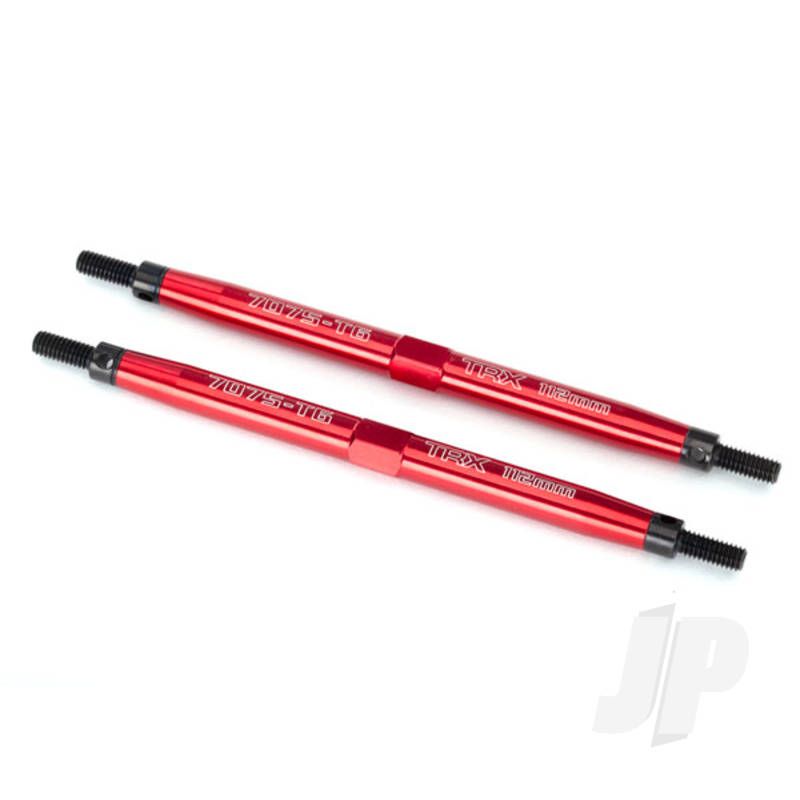 Traxxas Toe Links, Maxx (Tubes Red-Anodised, 7075-T6 Aluminium, Stronger Than Titanium) (112Mm, Front) (2 Pcs) / Rod Ends (4 Pcs) / Aluminium Wrench (1Pc) (For Maxx Models With Sealed Pivot Ball Suspension &amp; 3.8&#039;&#039; Wheels) (TRX5141R)