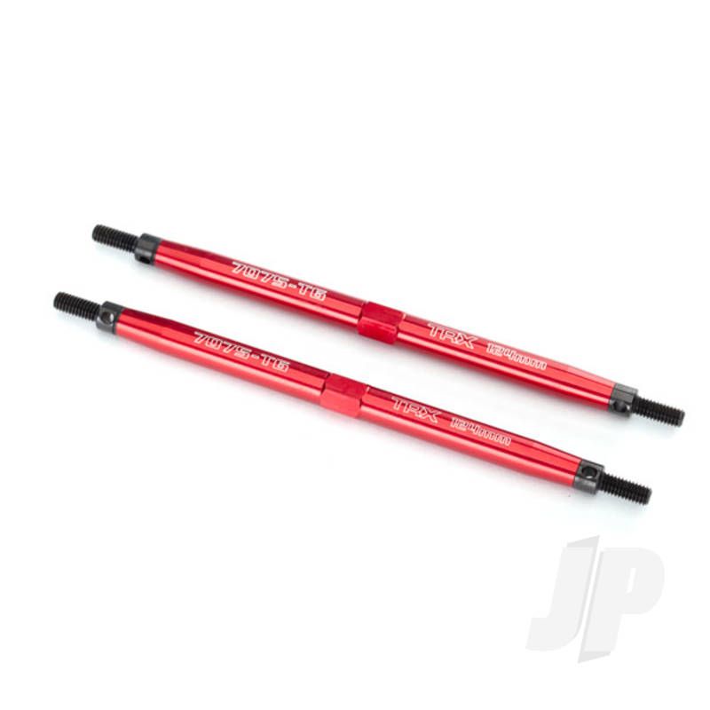 Traxxas Toe Links, Maxx (Tubes Red-Anodised, 7075-T6 Aluminium, Stronger Than Titanium) (124Mm, Rear) (2 Pcs) / Rod Ends (4 Pcs) / Aluminium Wrench (1Pc) (For Maxx Models With Sealed Pivot Ball Suspension &amp; 3.8&#039;&#039; Wheels) (TRX5143R)