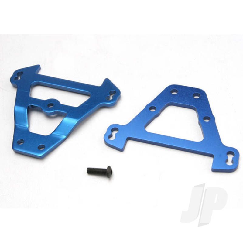 Traxxas Bulkhead Tie Bars, Front &amp; Rear (Blue-Anodised Aluminium) (TRX5323)
