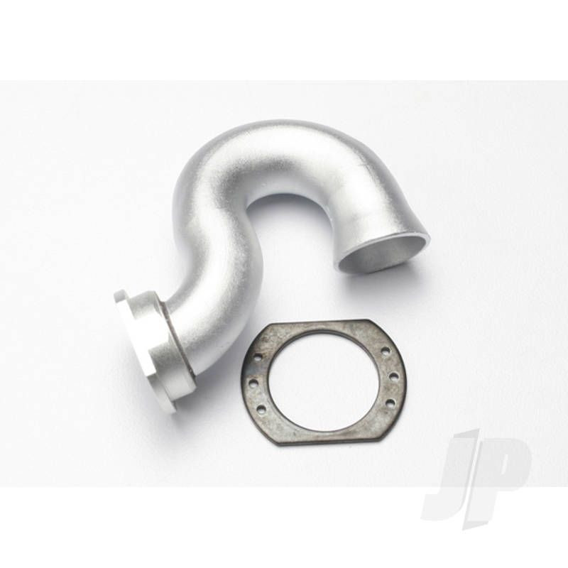 Traxxas Header, Exhaust (Tubular Aluminium, Silver-Anodised) / Spring Mount (Trx 2.5, 2.5R, 3.3) (TRX5340X)