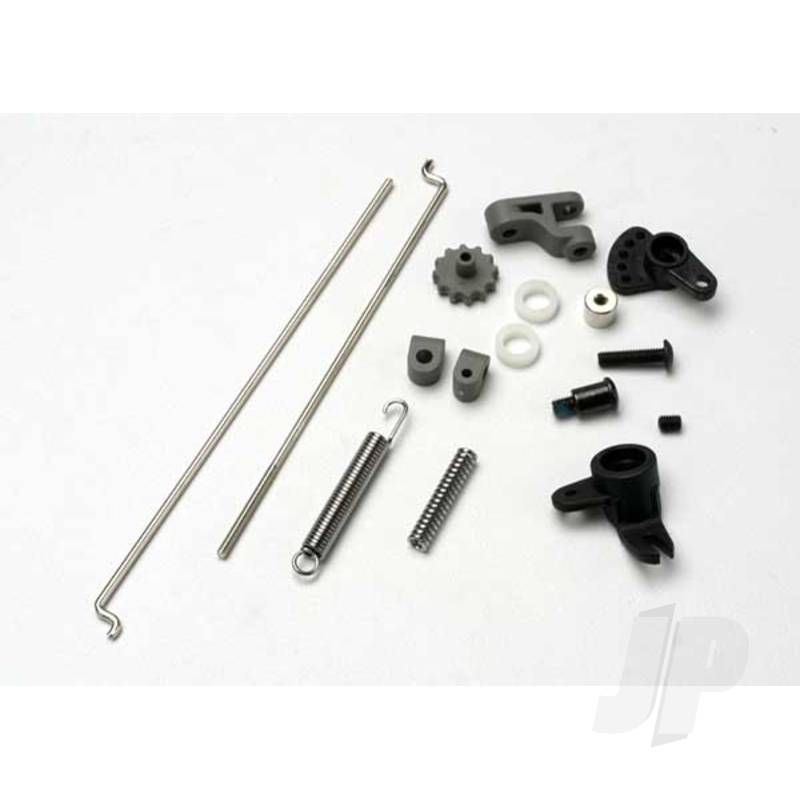 Traxxas Linkage Set, Throttle &amp; Brake, Revo / Slayer (Includes Servo Horns, Rod Guides, Brake Spring, Brake Adjustment Dial, Brake Lever, Rods (Wires), Bellcrank, Throttle Return Spring, Hardware) (TRX5368)