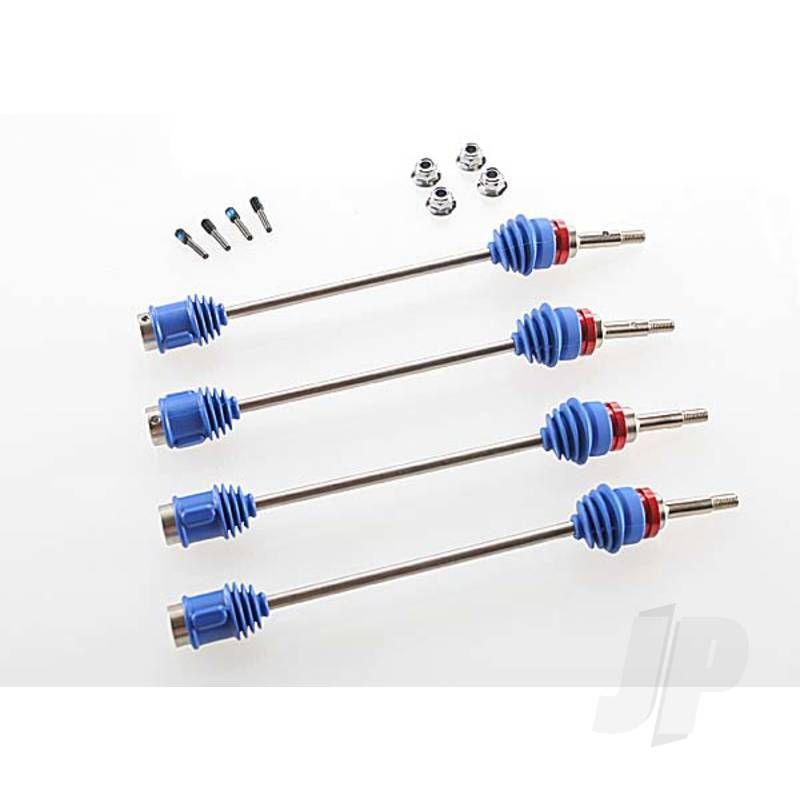 Traxxas Driveshafts, Revo / Maxx (Steel Constant-Velocity) (Assembled With Inner &amp; Outer Dust Boots) (For Models With Sealed Pivot Ball Suspension &amp; 3.8&#039;&#039; Wheels) (4 Pcs) (TRX5451R)