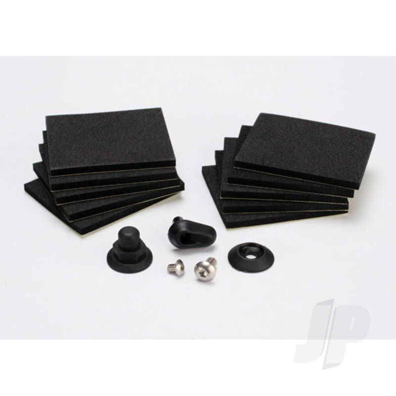Traxxas Hatch Post / Hull Water Outlet / Foam Pads (10 Pcs) / Washer (1Pc) / 4X8Mm Bcs, Stainless Steel / 3X4Mm Bcs, Stainless Steel (TRX5723)