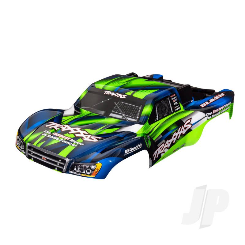 Traxxas Body, Slash 2Wd (Also Fits Slash Vxl &amp; Slash 4X4), Green &amp; Blue (Painted, Decals Applied) (TRX5851G)