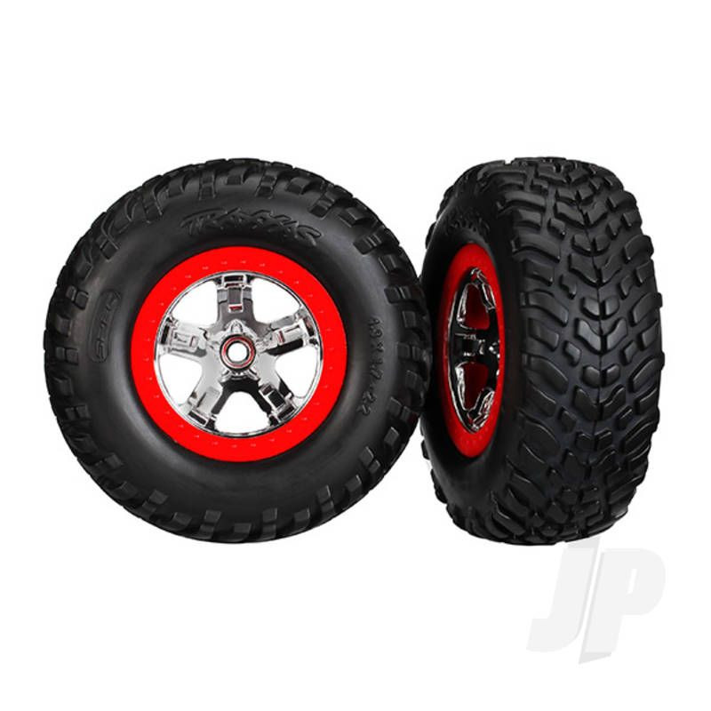 Traxxas Chrome Wheels/Tyres Sct Complete (2 Pcs) (TRX5887)