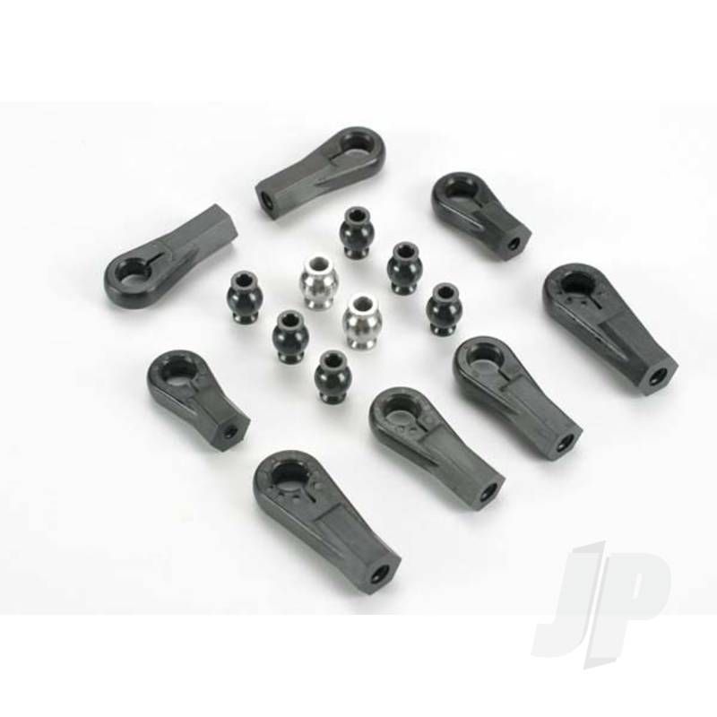 Traxxas Plastic Rod Ends (8 Pcs) (1 / 6 And 1 / 5 Scale) / Hollow Ball Connectors (8 Pcs) (6-Black, 2-Silver) (TRX6076)