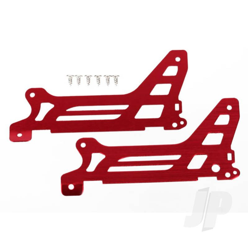 Traxxas Main Frame, Side Plate, Outer (2 Pcs) (Red-Anodised) (Aluminium) / Screws (6 Pcs) (TRX6327)