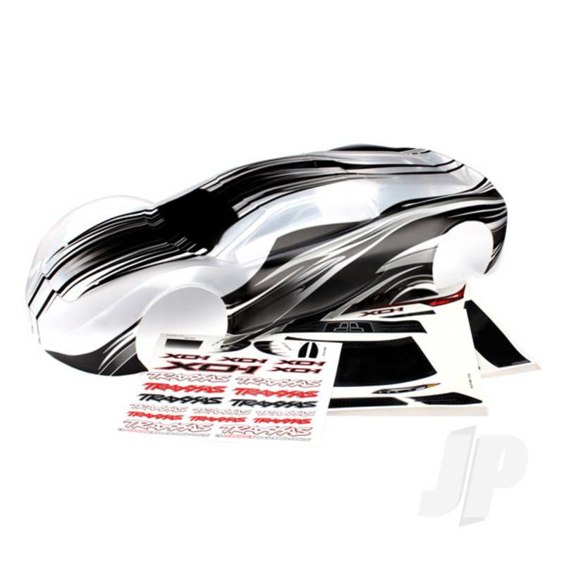 Traxxas Body, Xo-1, Prographix (Graphics Are Printed, Requires Paint &amp; Final Colour Application) / Wing / Wing Uprights (2 Pcs) / Washers (2 Pcs) / Decals (TRX6412)
