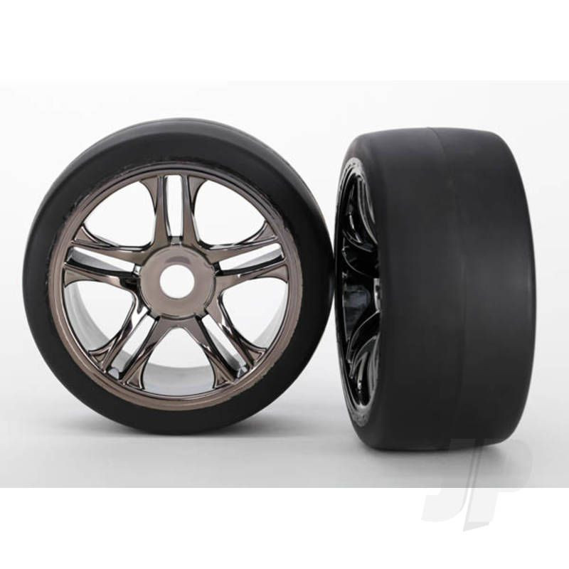 Traxxas Black Chrome, Split-Spoke Wheels And Slick (TRX6479)