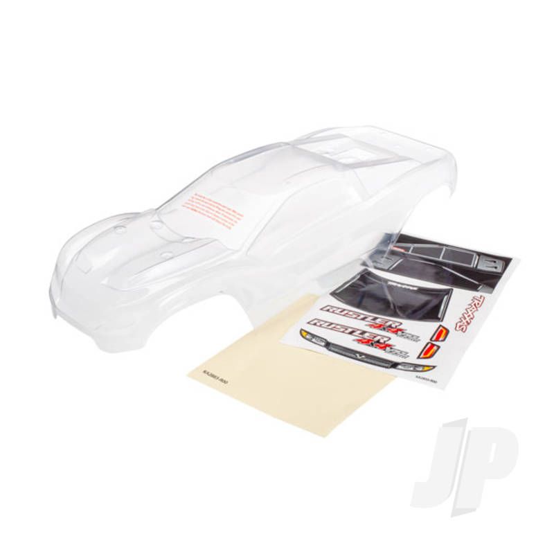 Traxxas Body, Rustler 4X4 (Clear, Requires Painting) / Window, Grille, Lights Decal Sheet (TRX6717)