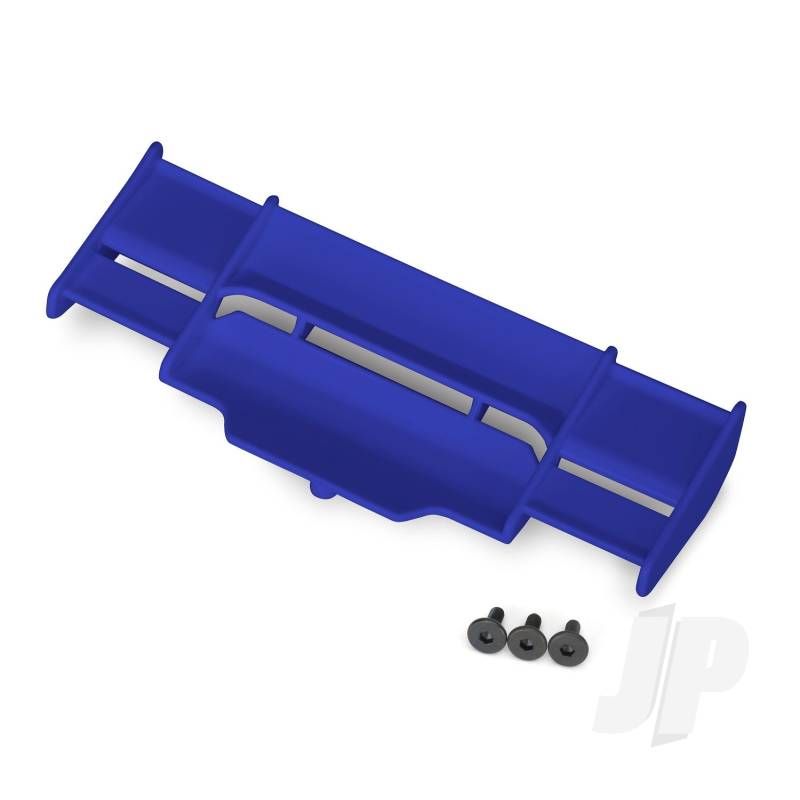 Traxxas Wing, Rustler 4X4 (Blue) / 3X8 Fcs (3 Pcs) (TRX6721X)