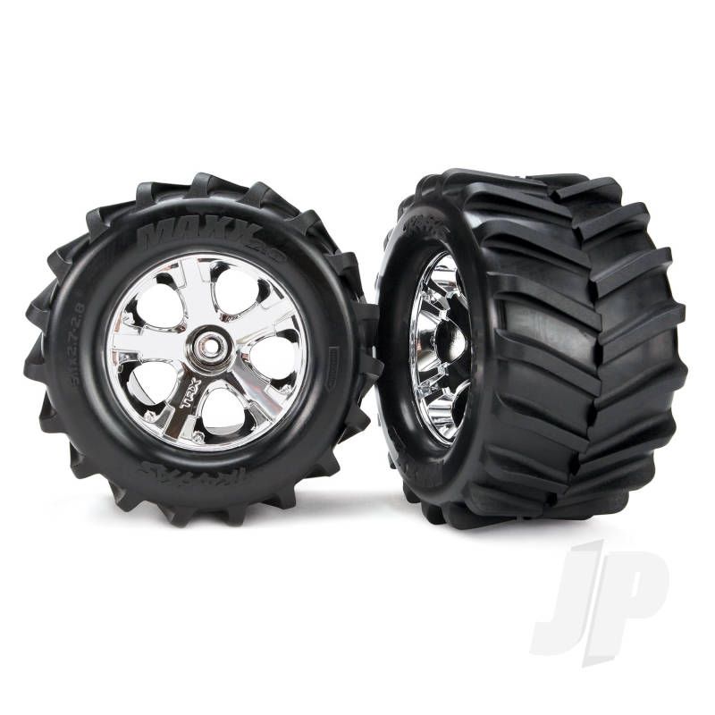 Traxxas Tyres And Wheels, Assembled Glued 2.8In Maxx Tyres (2 Pcs) (TRX6771)
