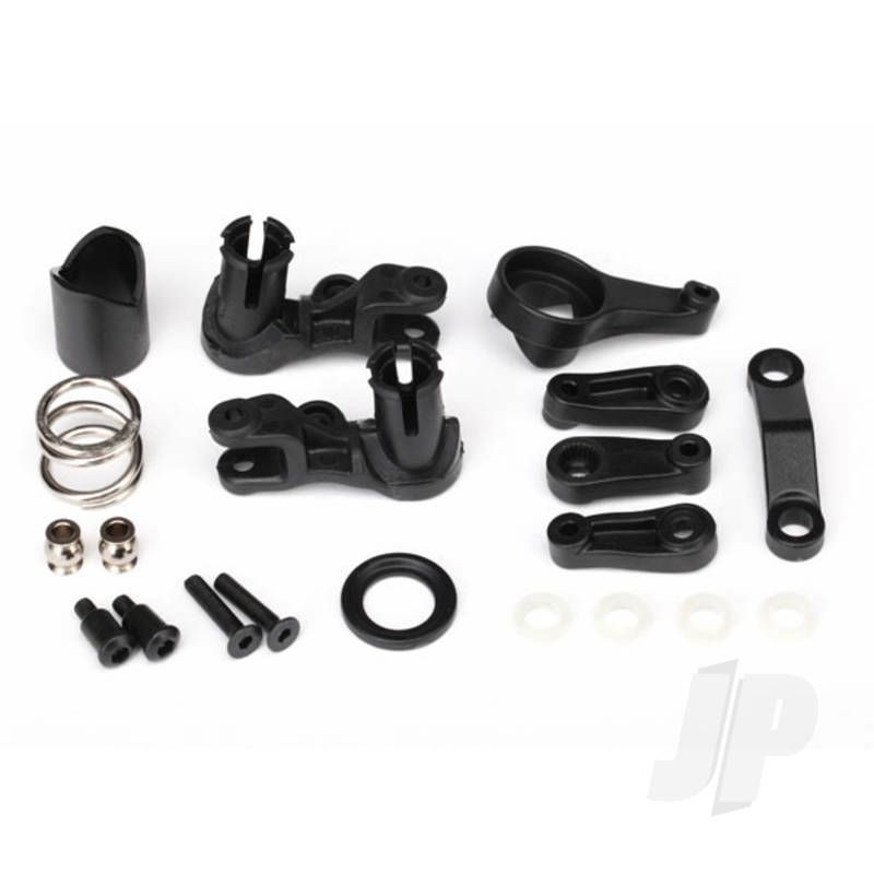 Traxxas Steering Bellcranks / Servo Saver / Servo Saver Spring / Servo Spring Retainer / Servo Horn, Steering (TRX6845X)