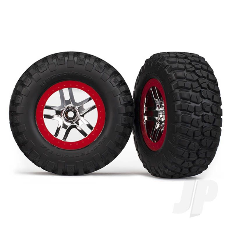 Traxxas Tyres And Wheels, Assembled Glued Bfgoodrich Mud-Terrain T / A Km2 Tyres (2 Pcs) (TRX6873R)