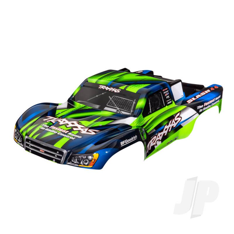 Traxxas Body, Slash 4X4 (Also Fits Slash Vxl &amp; Slash 2Wd), Green &amp; Blue (Painted, Decals Applied) (TRX6928G)