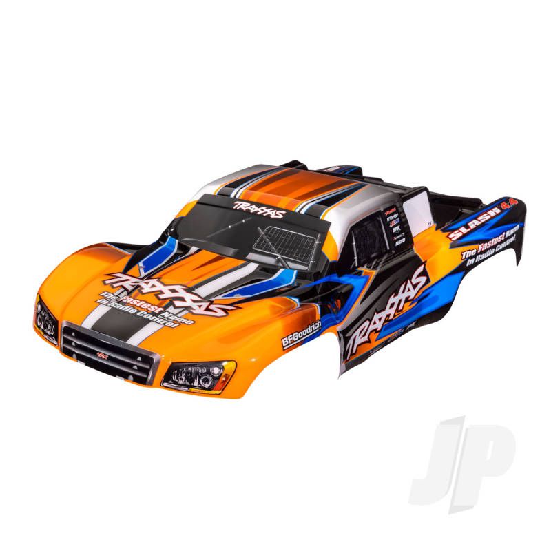 Traxxas Body, Slash 4X4 (Also Fits Slash Vxl &amp; Slash 2Wd), Orange &amp; Blue (Painted, Decals Applied) (TRX6928T)