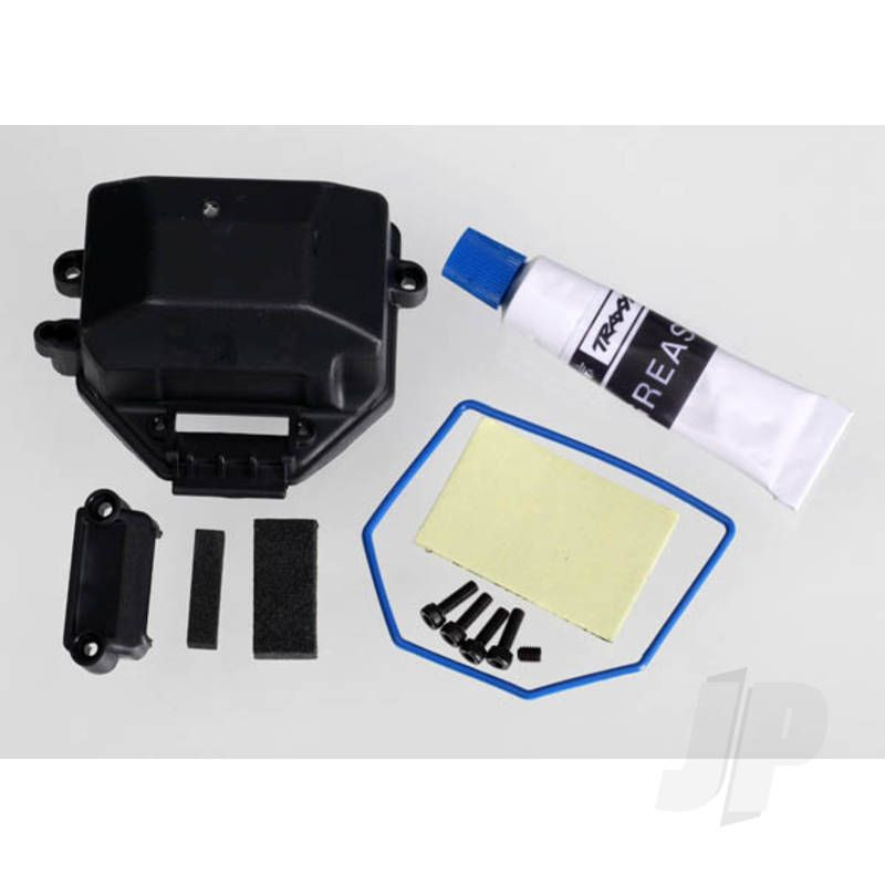 Traxxas Box, Receiver (Sealed) / Wire Cover / Foam Pads, Upper &amp; Lower / Silicone Grease / 2.5X8 Cs (4 Pcs) / 3X4 Gs (1Pc) (TRX7024X)