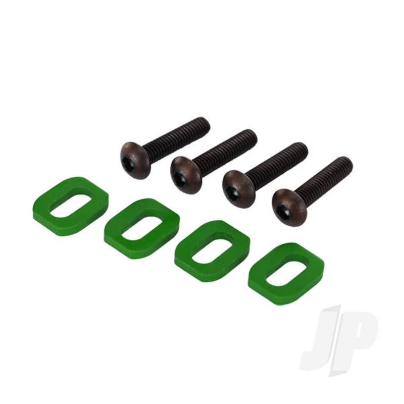 Traxxas Washers, Motor Mount, Aluminium (Green-Anodised) (4 Pcs) / 4X18Mm Bcs (4 Pcs) (TRX7759G)