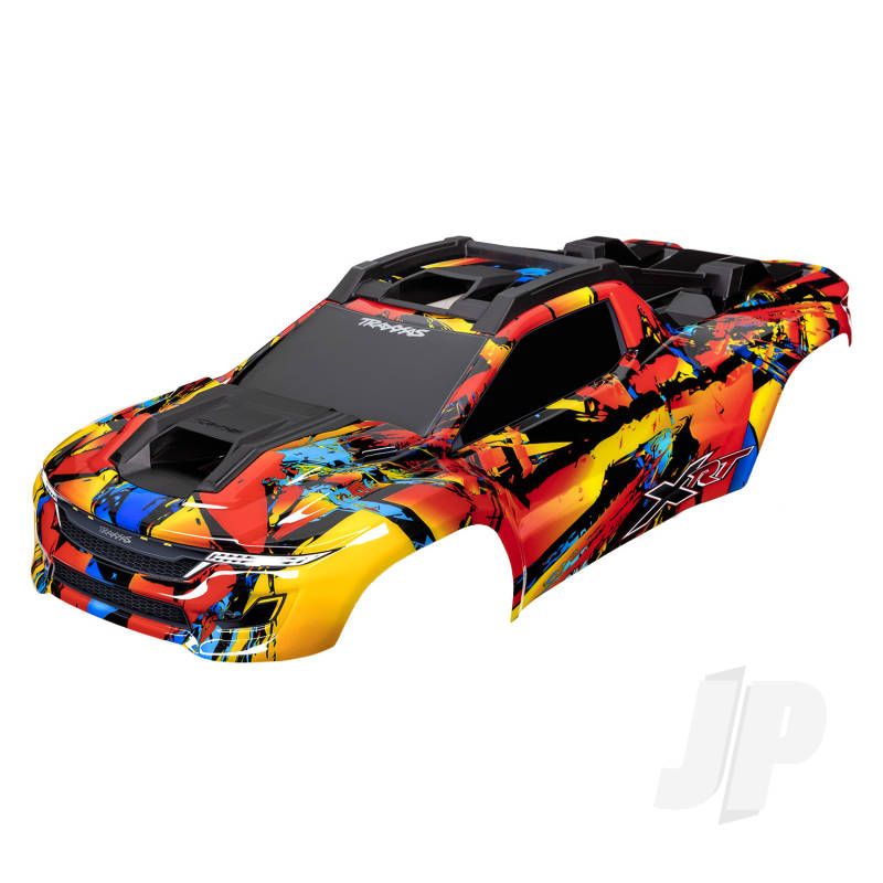 Traxxas Body, XrtÃ£â€šÃ‚Âª, Solar Flare (Painted, Decals Applied) (Assembled With Front &amp; Rear Body Supports For Clipless Mounting, Roof &amp; Hood Skid Pads) (TRX7898)