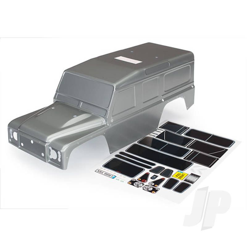 Traxxas Body, Land Rover Defender, Graphite Silver (Painted) / Decals (TRX8011X)
