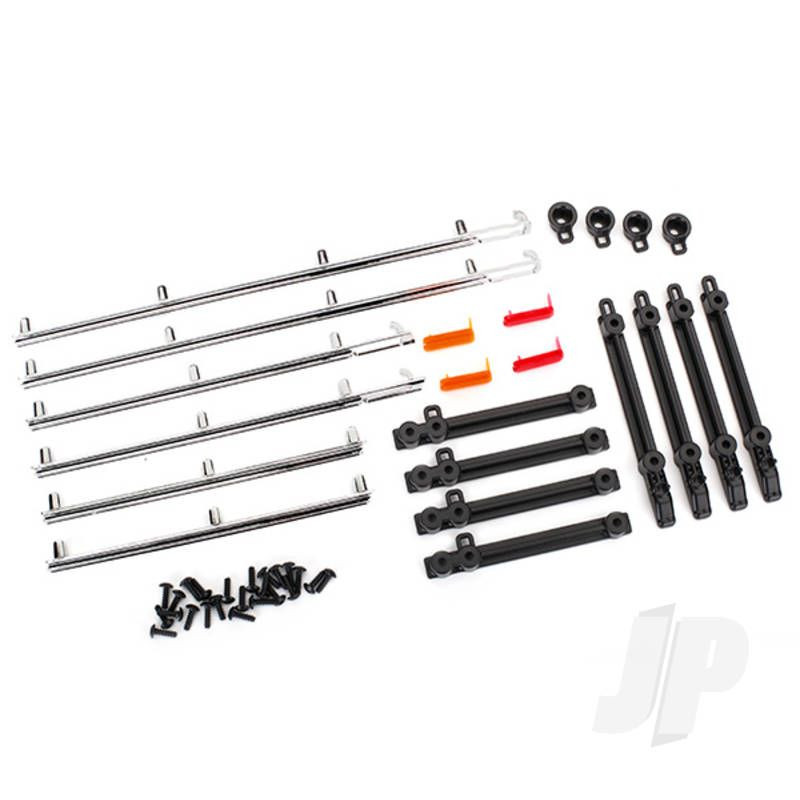 Traxxas Side Trim, Left &amp; Right (Chrome) / Retainers / Led Lens / 2.6X8 Bcs (24) (Fits #8010 Body) (TRX8076)