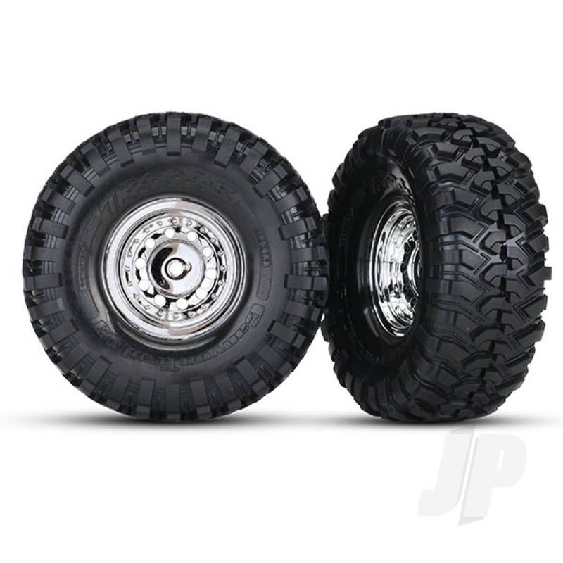 Traxxas Tyres And Wheels, Assembled Glued 1.9In Chrome Wheels (2 Pcs) (TRX8177)