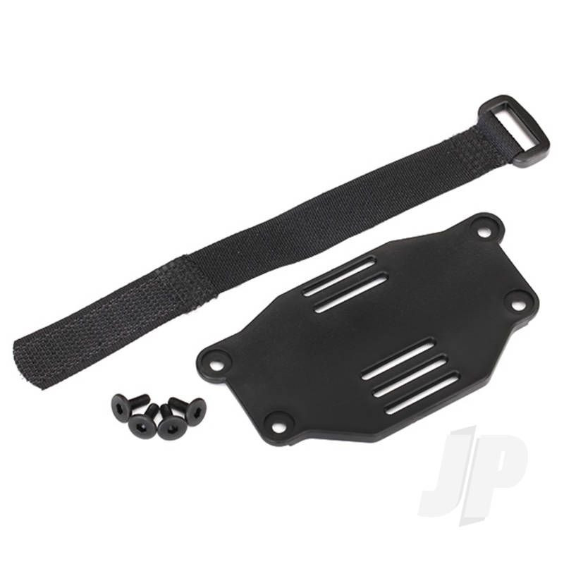 Traxxas Battery Plate / Battery Strap / 3X8 Flat-Head Screws (4 Pcs) (Requires #8072 Inner Fenders) (TRX8223)
