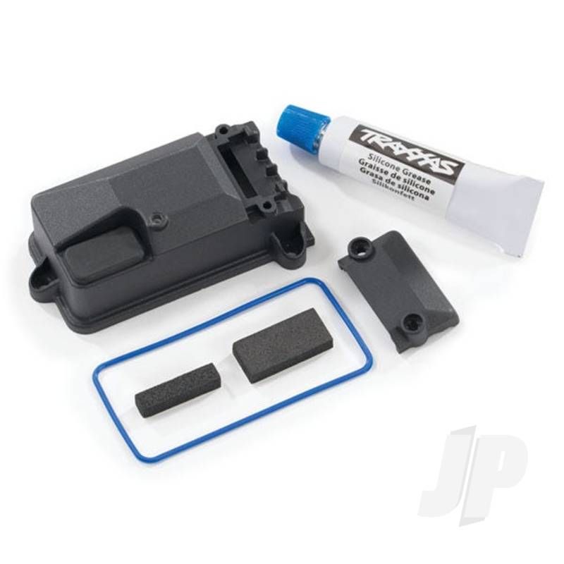 Traxxas Receiver Box Cover (Compatible With #8224 Receiver Box &amp; #2260 Bec) / Foam Pads / Seals / Silicone Grease (TRX8224X)