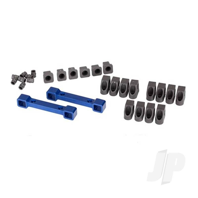 Traxxas Mounts, Suspension Arms, Aluminium (Blue-Anodised) (Front &amp; Rear) / Hinge Pin Retainers (12 Pcs) / Inserts (6 Pcs) (TRX8334X)