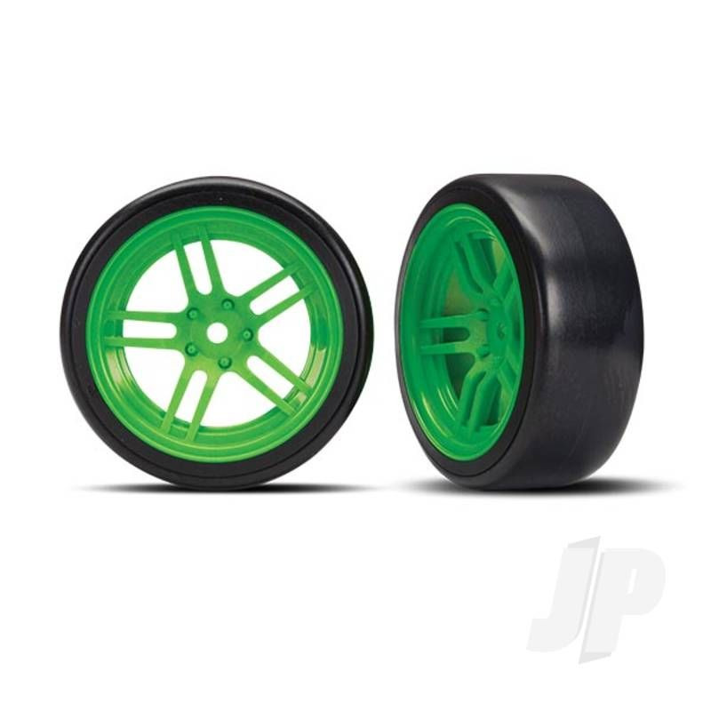 Traxxas Tyres And Wheels, Assembled Glued 1.9In Drift Tyres (Front) (TRX8376G)