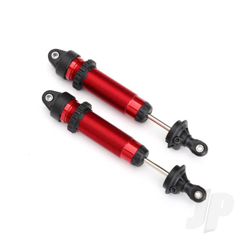 Traxxas Shocks, Gtr, 134Mm, Aluminium (Red-Anodised) (Fully Assembled With Out Springs) (Front, Threaded) (2 Pcs) (TRX8450R)