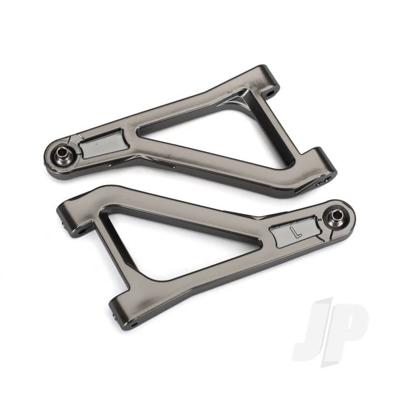 Traxxas Suspension Arms, Upper (Left &amp; Right) (Satin Black Chrome-Plated) (Assembled With Hollow Balls) (TRX8531X)