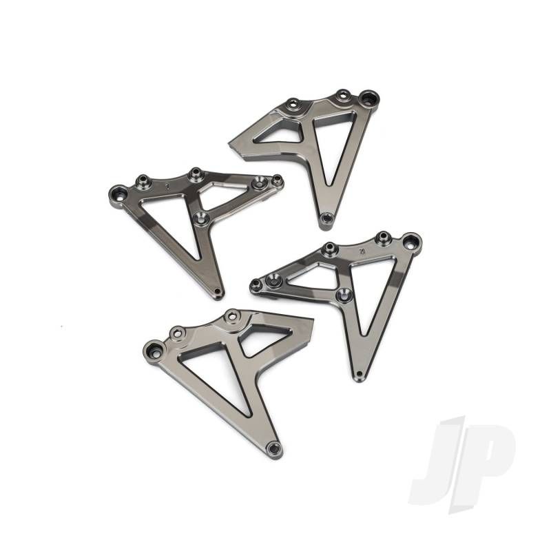 Traxxas Shock Mounts, Rear (Left &amp; Right) (Satin Black Chrome-Plated) (TRX8538X)