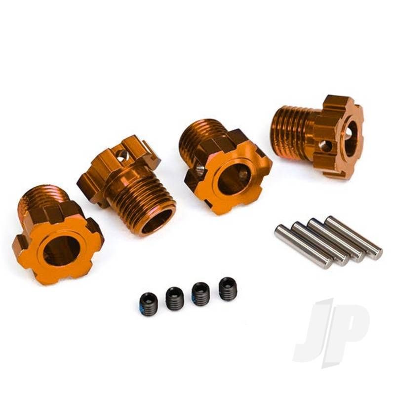 Traxxas Wheel Hubs, Splined, 17Mm (Orange-Anodised) (4)/ 4X5 Gs (4)/ 3X14Mm Pin (4) (TRX8654A)