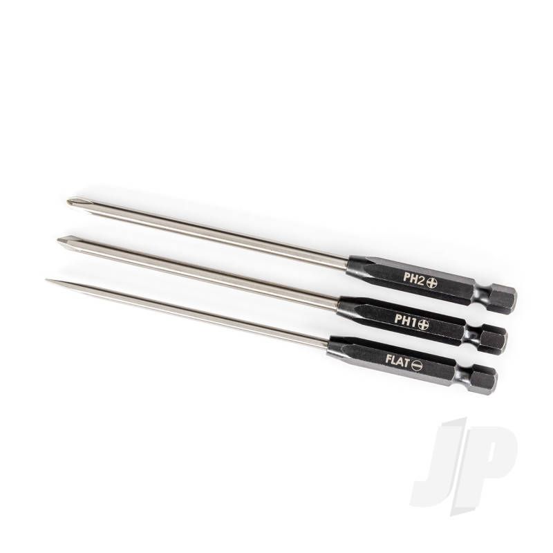 Traxxas Speed Bit Set, Screwdriver, 3-Piece Straight (3Mm Slotted, #1 Phillips, And #2 Phillips Bits), 1/4&quot; Drive (TRX8714)