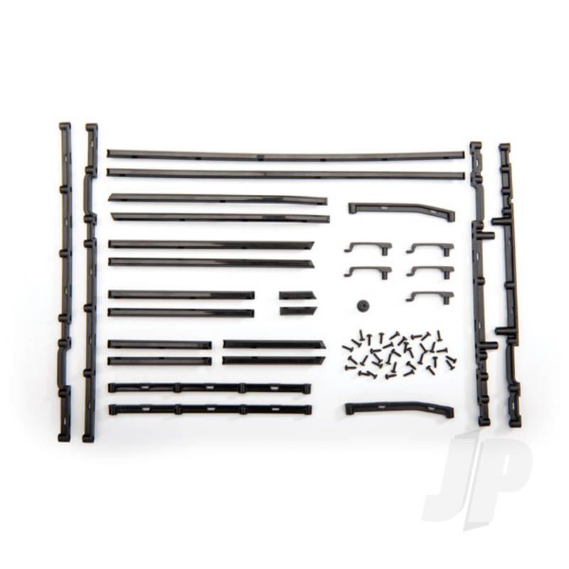 Traxxas Side Trim, Left &amp; Right (Black) / Side Trim Retainers (8 Pcs) / Door Handles, Left, Right, &amp; Rear / Door Handle Mount / 1.6X5 Bcs (Self-Tapping) (42) (TRX8815X)