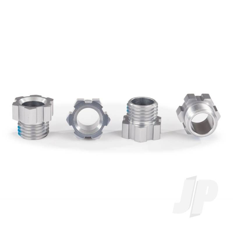 Traxxas Aluminium Stub Axle Nut, Grey (4 Pcs) (TRX8886A)