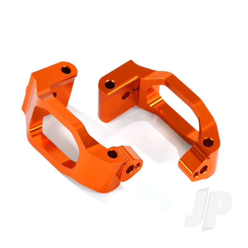 Traxxas Caster Blocks (C-Hubs), 6061-T6 Aluminium (Orange-Anodised), Left &amp; Right / 4X22Mm Pin (4 Pcs) / 3X6Mm Bcs (4 Pcs) / Retainers (4 Pcs) (TRX8932A)