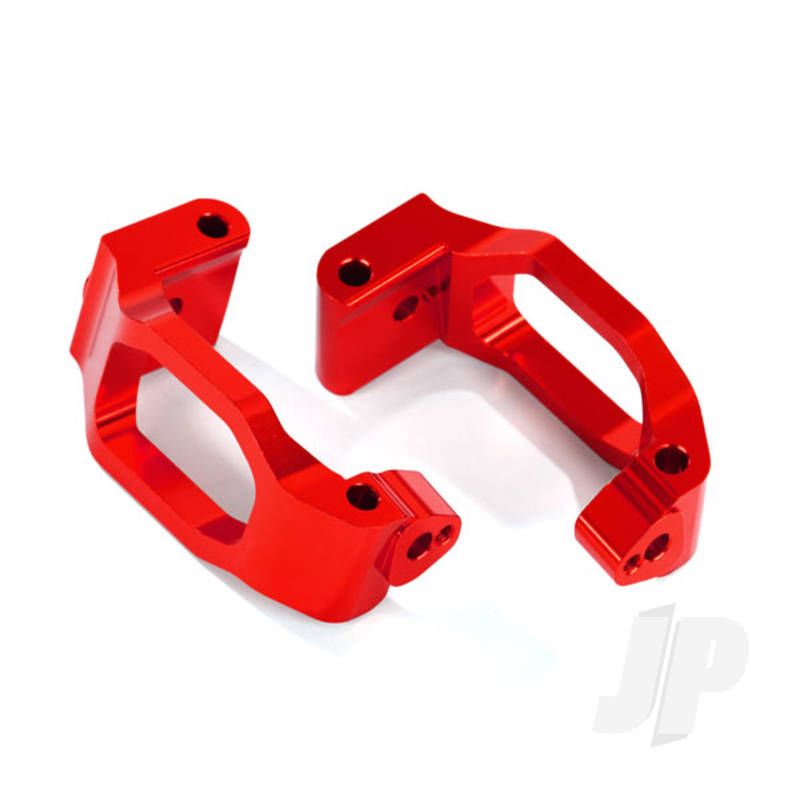 Traxxas Caster Blocks (C-Hubs), 6061-T6 Aluminium (Red-Anodised), Left &amp; Right / 4X22Mm Pin (4 Pcs) / 3X6Mm Bcs (4 Pcs) / Retainers (4 Pcs) (TRX8932R)