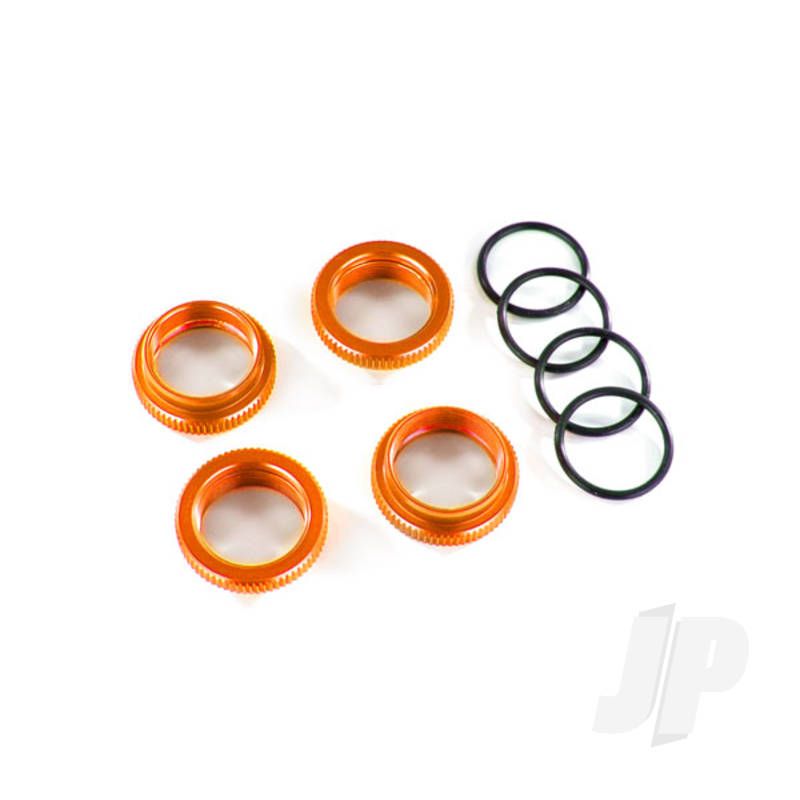 Traxxas Spring Retainer (Adjuster), Orange-Anodised Aluminium, Gt-Maxx Shocks (4 Pcs) (Assembled With O-Ring) (TRX8968A)