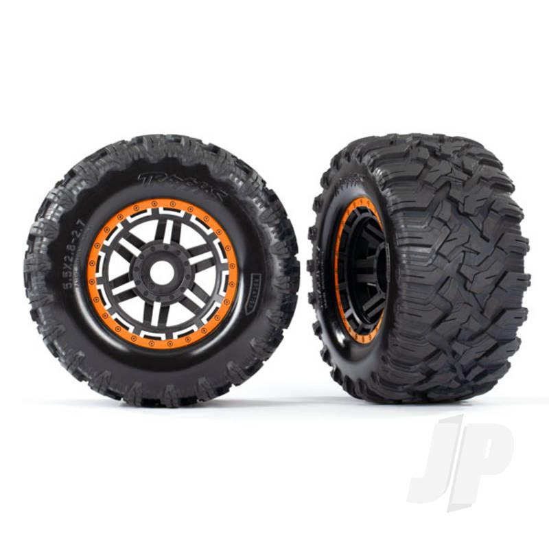 Traxxas Tyres And Wheels, Assembled Glued Maxx Mt Tyres (2 Pcs) (TRX8972T)