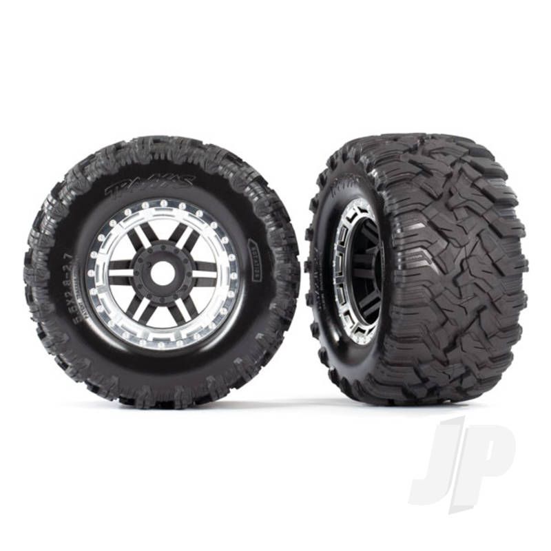 Traxxas Tyres And Wheels, Assembled Glued Maxx Mt Tyres (2 Pcs) (TRX8972X)