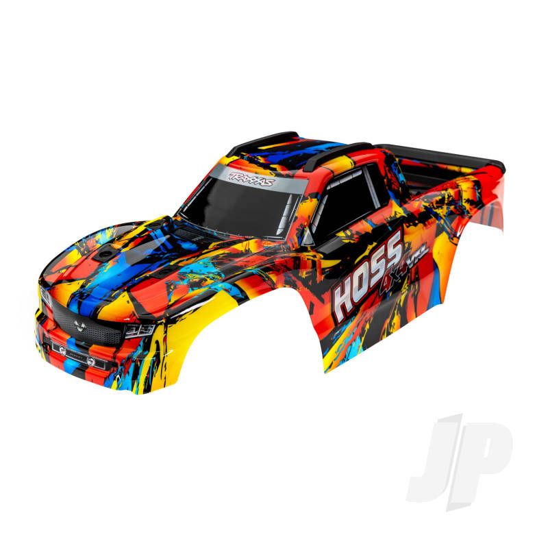 Traxxas Body, Hoss 4X4 Vxl, Solar Flare (Painted, Decals Applied) (Assembled With Front &amp; Rear Body Mounts And Rear Body Support For Clipless Mounting) (TRX9011R)