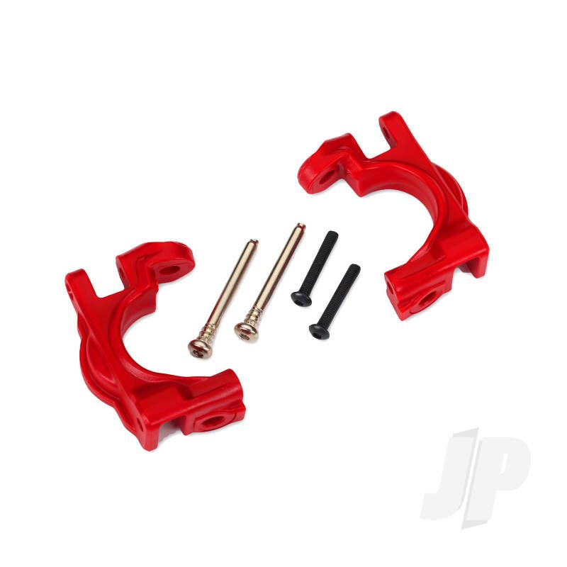 Traxxas Caster Blocks (C-Hubs), Extreme Heavy Duty, Red (Left &amp; Right)/ 3X32Mm Hinge Pins (2)/ 3X20Mm Bcs (2) (For Use With #9080 Upgrade Kit) (TRX9032R)