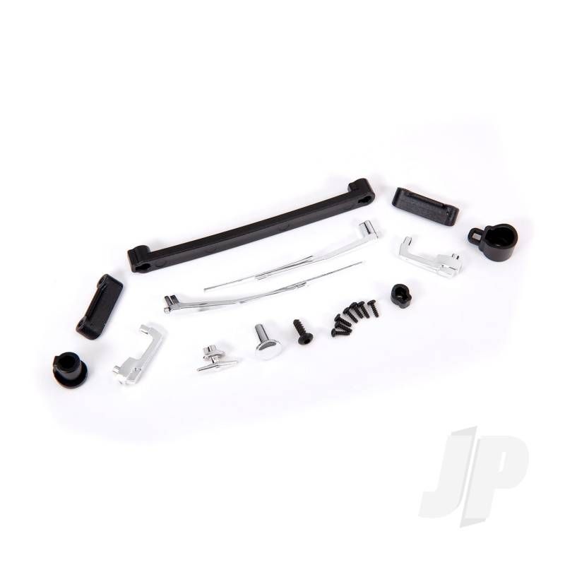 Traxxas Door Handles, Left, Right, And Rear/ Retainers (3)/ Windshield Wipers, Left &amp; Right/ Retainer (1)/ Fuel Cap/ Fuel Flange/ Fuel Cap Mount/ 1.6X5 Bcs (Self-Tapping) (7)/ 2.6X8 Bcs (1) (TRX9115)