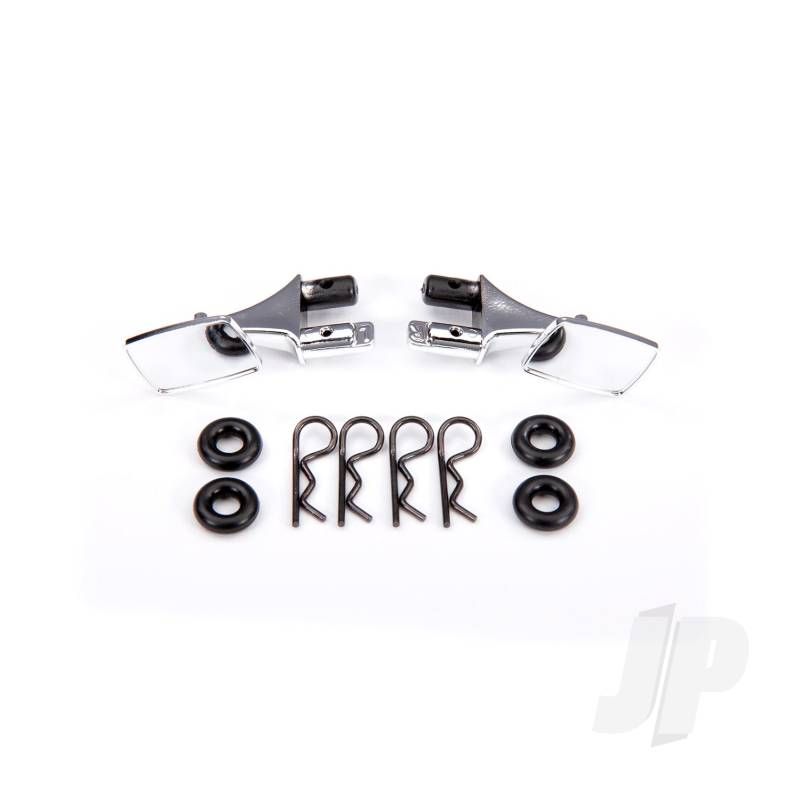 Traxxas Mirrors, Side, Chrome (Left &amp; Right)/ O-Rings (4)/ Body Clips (4) (Fits #9111 Body) (TRX9118)